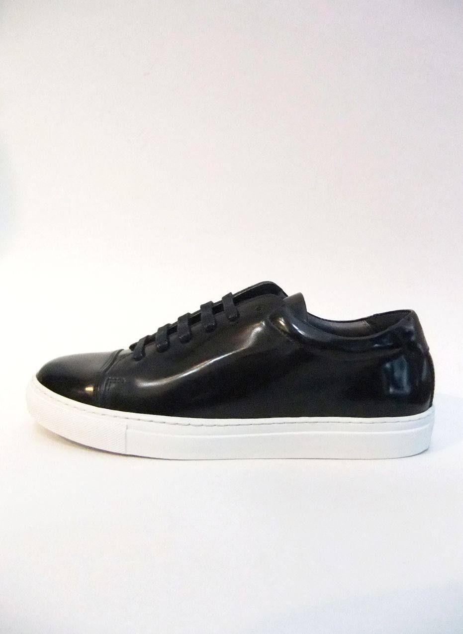 NAVY SPAZZOLATO レザースニーカー  (ネイビー)
