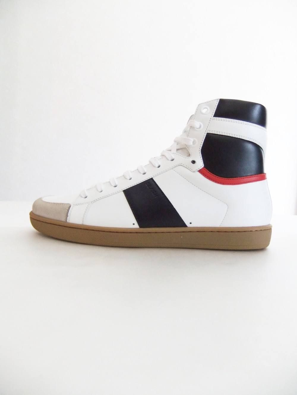 SAINT LAURENT by HEDI SLIMANE - panelled hi-top sneakers SAINT LAURENT by HEDI SLIMANE - panelled hi-top sneakers
