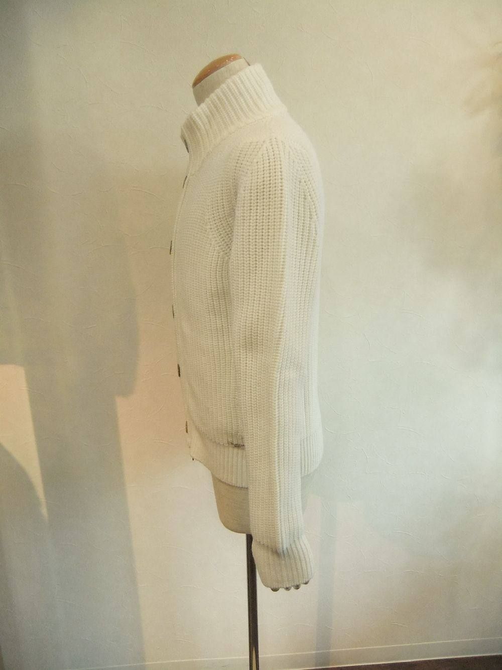 ローゲージスタンドカラーニット(WHITE)