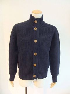 ローゲージスタンドカラーニット(NAVY)