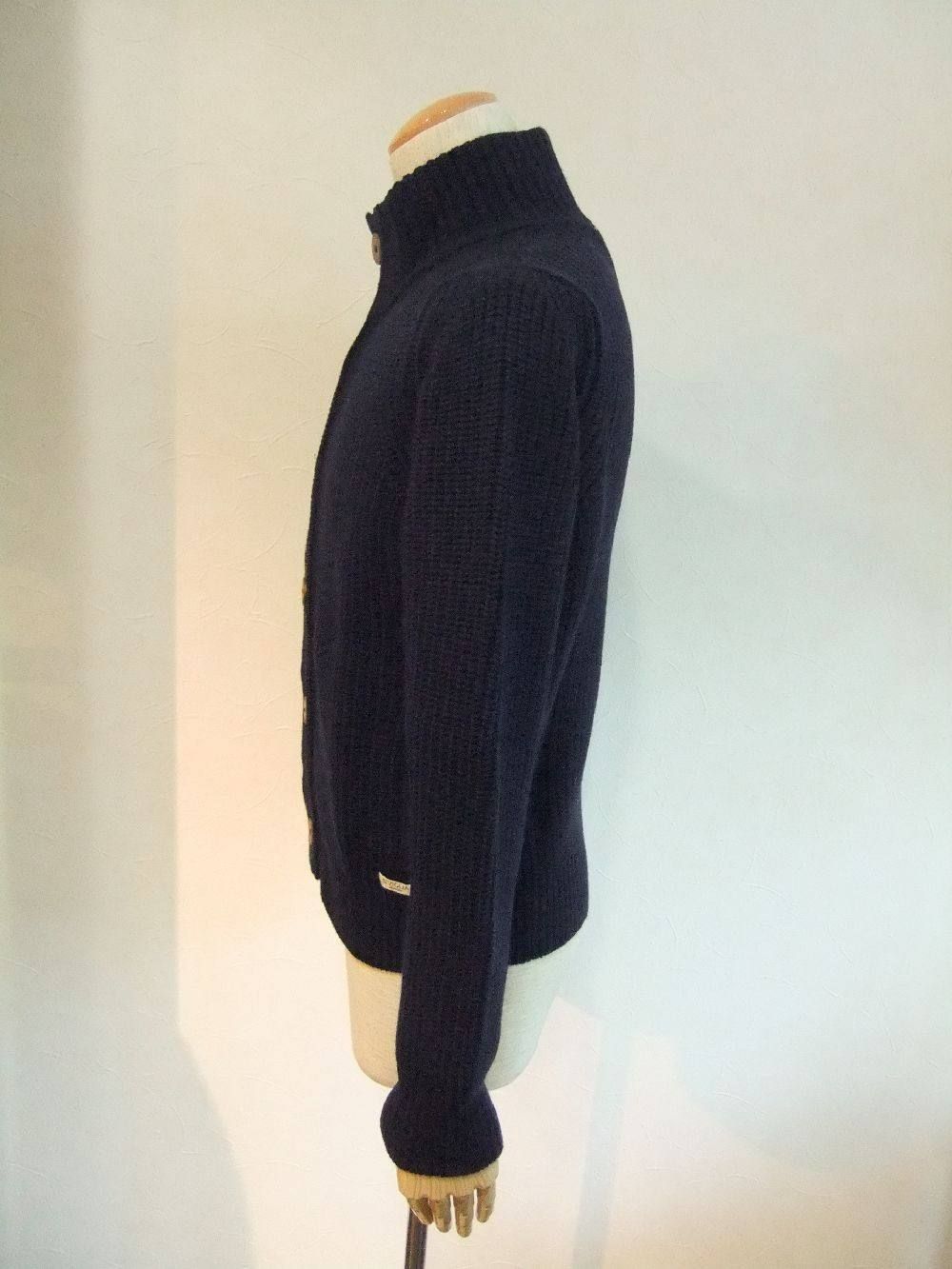 ローゲージスタンドカラーニット(NAVY)