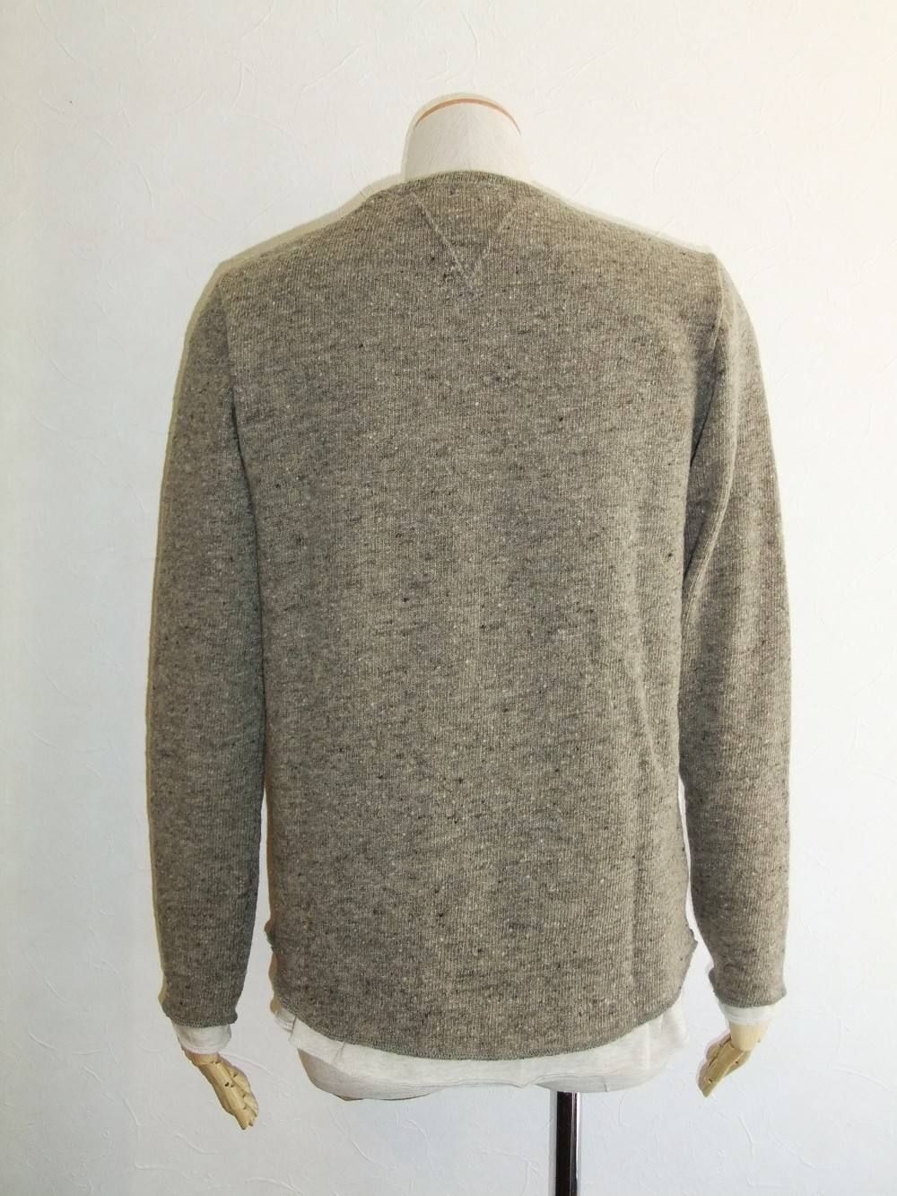 WOOL LAYERED CREW SWEATER