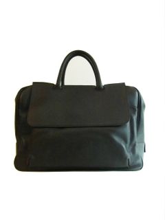 フラップ付 シュリンク レザー ボストン バッグ   N1000