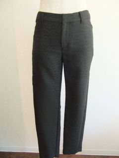 レーヨン混ジャガードストレッチパンツ(ブラック)