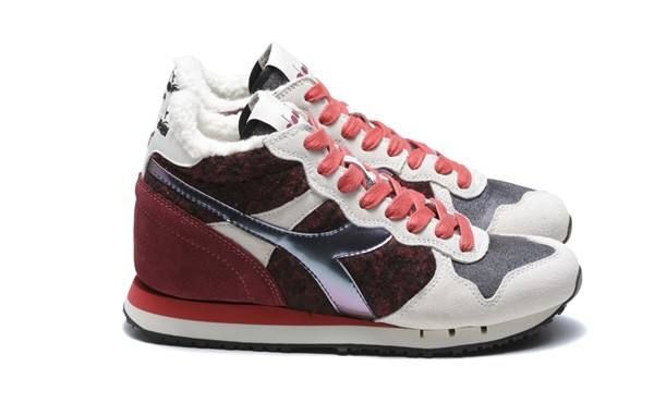 diadora (ディアドラ) レザー スニーカー レッド × 裏ボア