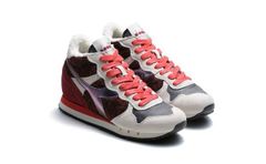 diadora (ディアドラ) レザー スニーカー レッド × 裏ボア