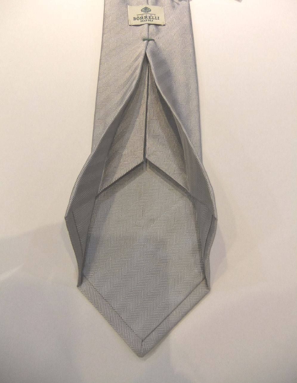 シルクストライプネクタイ(Silver)