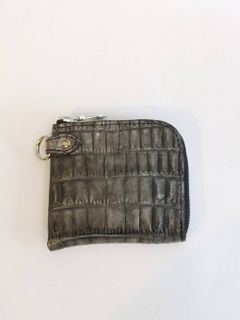 ISAMU KATAYAMA BACKLASH イサムカタヤマバックラッシュ クロコ墨染小銭入れCROCODYLUS(GY) 383-04