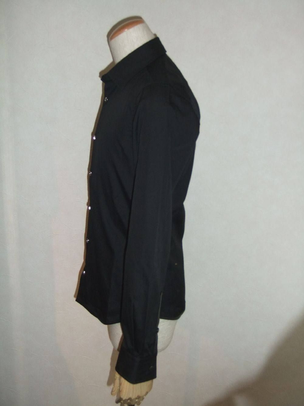 CREEN コットンシャツ+シープレザー1306-01(Black)