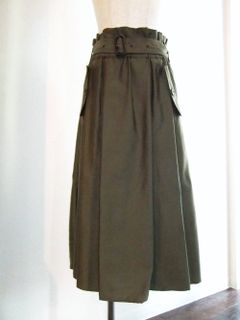 テンセルコットン ミリタリー ロング スカート