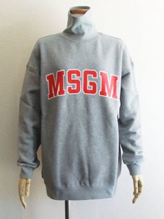 《LADIES》 ロゴプリント ハイネック ロング スウェット トレーナー (GY)  MDM88-TS174778