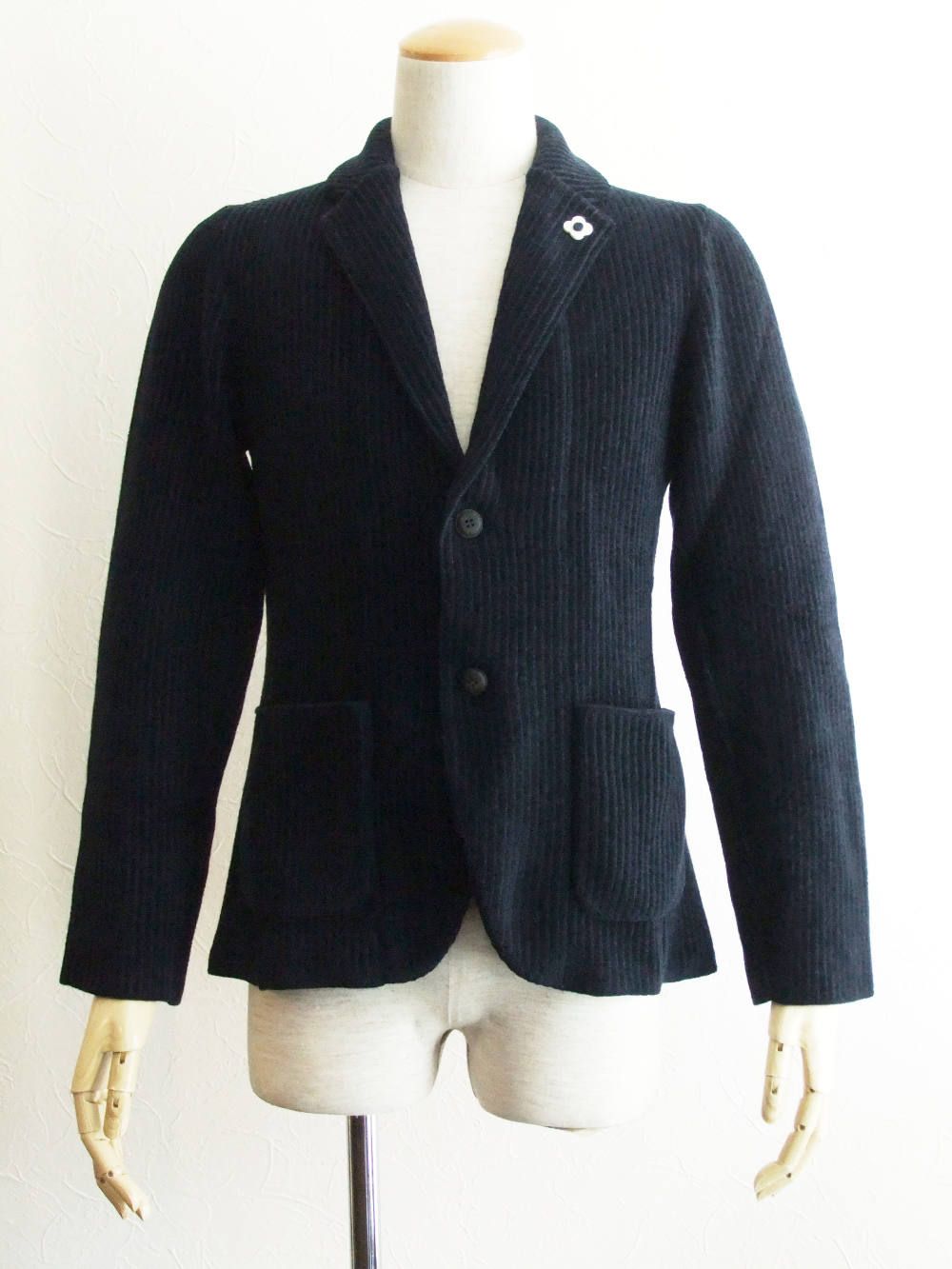 LARDINI - KNIT 2B JACKET(シャドウストライプニットジャケット