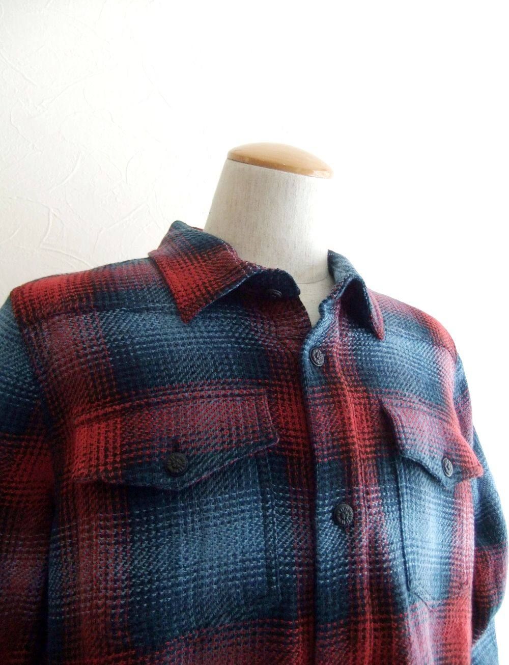 KK RED CHECK SHIRT (チェック柄オーバーサイズシャツ)  GA001F1759-0017