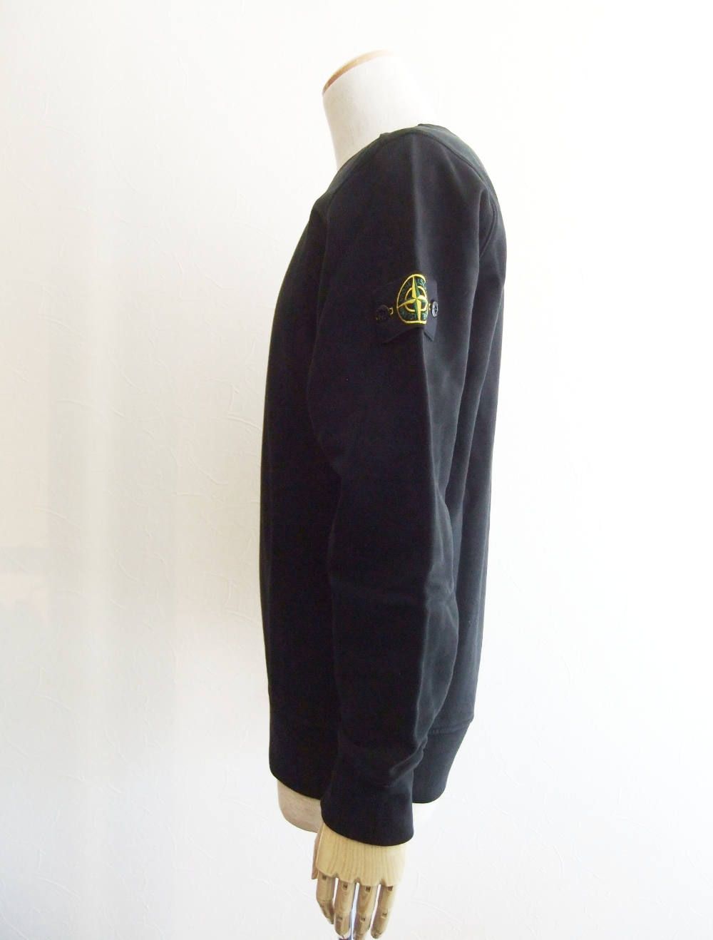 ガーメントダイ クルーネック スウェット (BLACK)