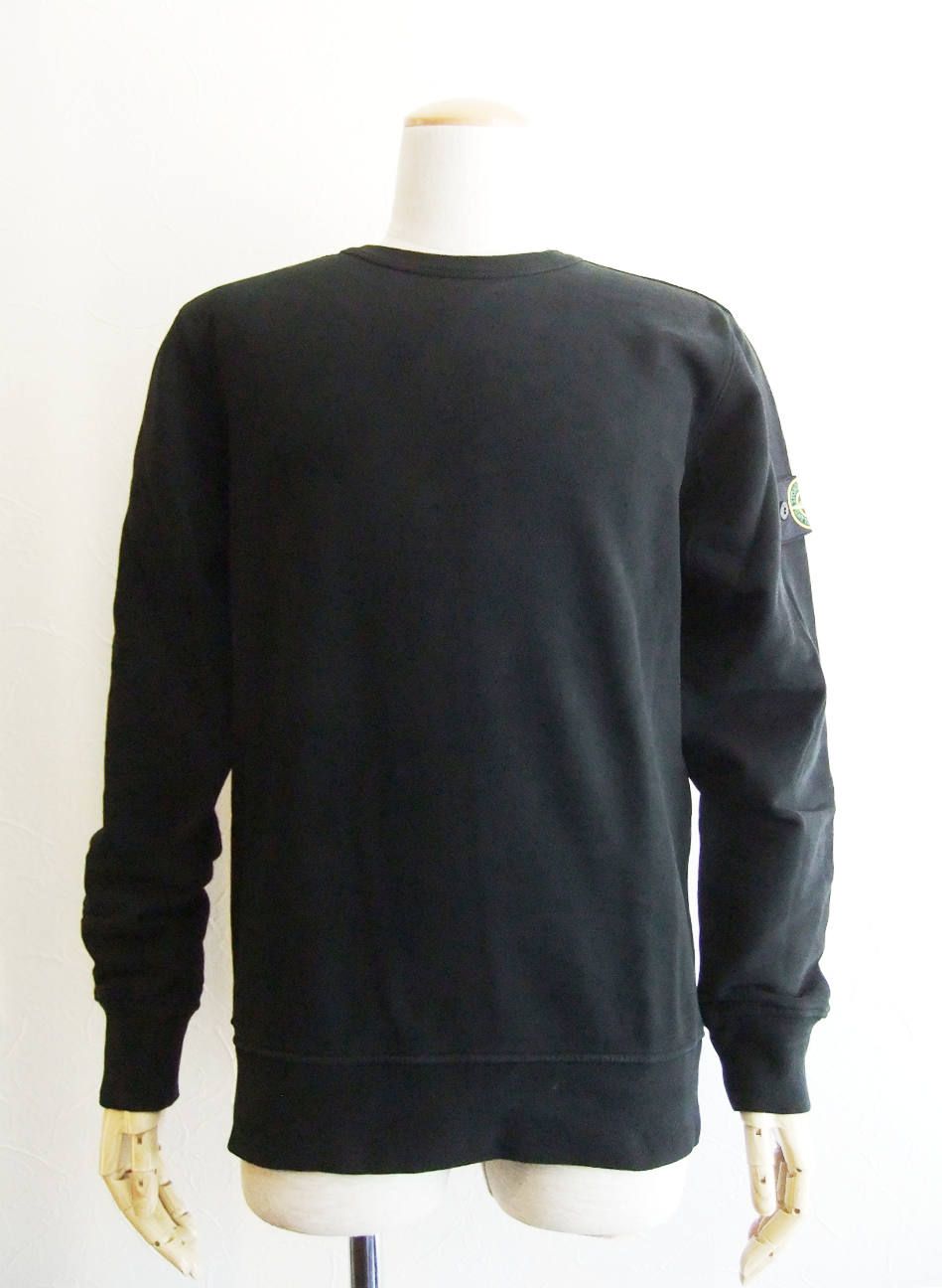 ガーメントダイ クルーネック スウェット (BLACK)