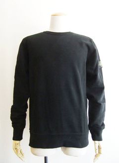 ガーメントダイ クルーネック スウェット (BLACK)
