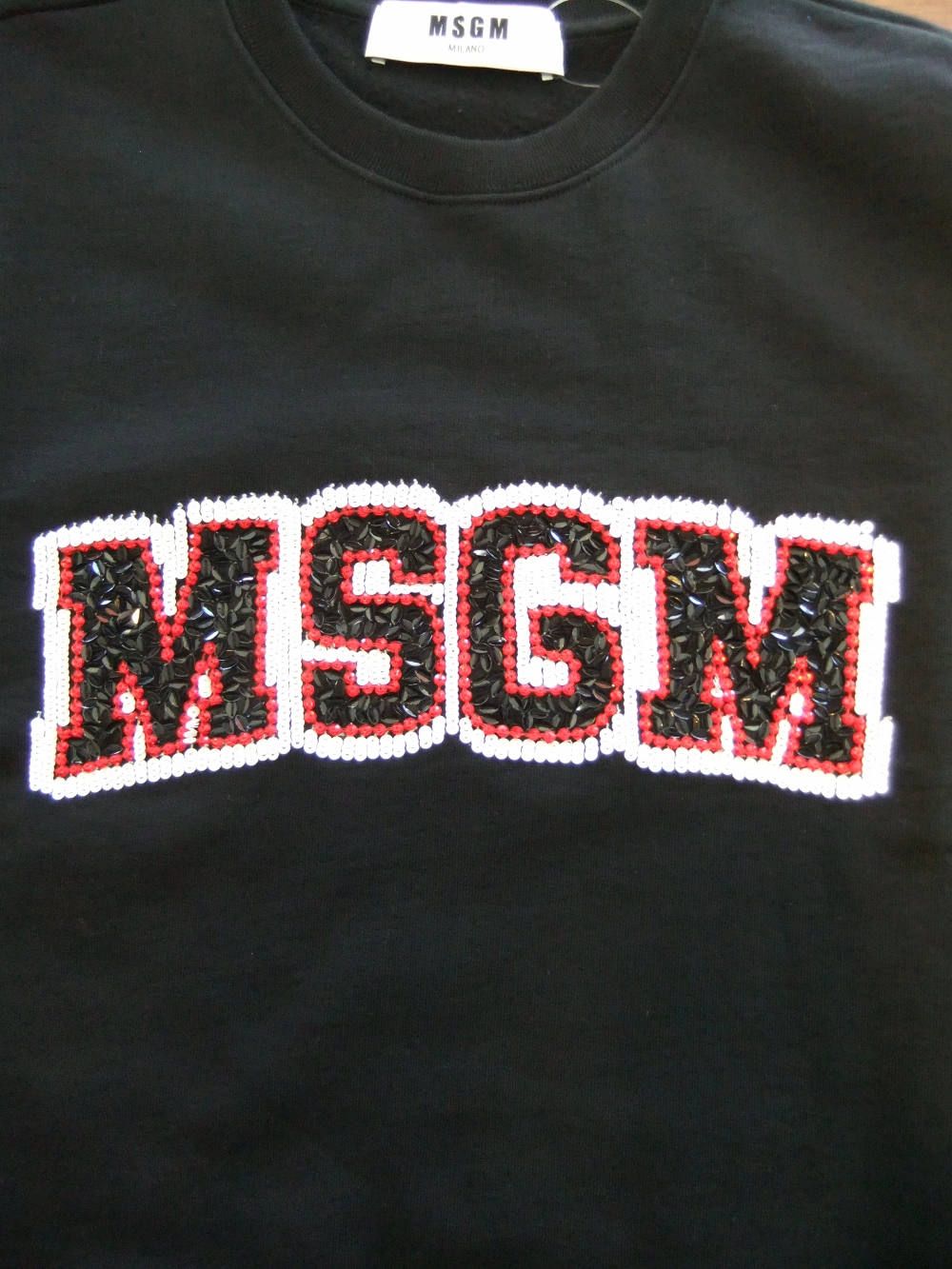 MSGM - 《LADIES》 スパンコール ロゴ スウェット トレーナー (BK