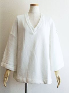 Vネック ワイドスリーブ スウェット Tシャツ BB74-902