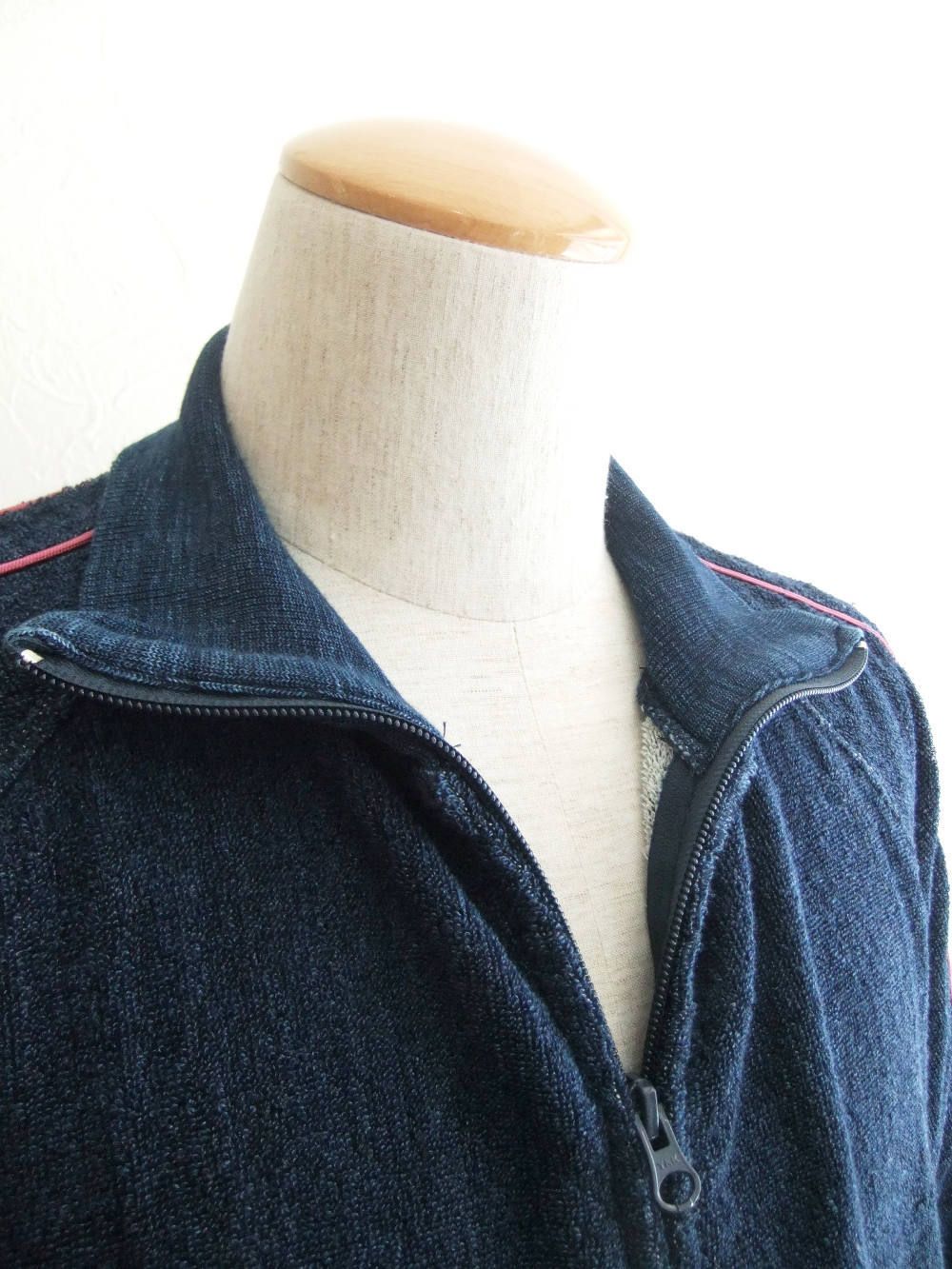 インディゴ染めパイル ZIP ジャケット