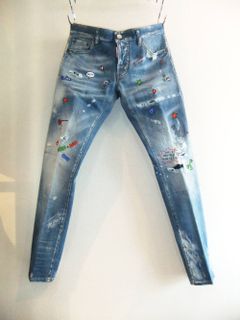 SLIM JEAN  刺繍・プリント BABY PRINT WASH スリム ジーンズ  S74LB0319