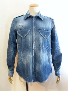 クラッシュ ミリタリー デニムシャツ DENIM 6.5oz MILITALY SHIRT   S74DM0117