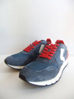 LIAM FREE POWER ナイロン X スエード  スニーカー (ネイビー X レッド)