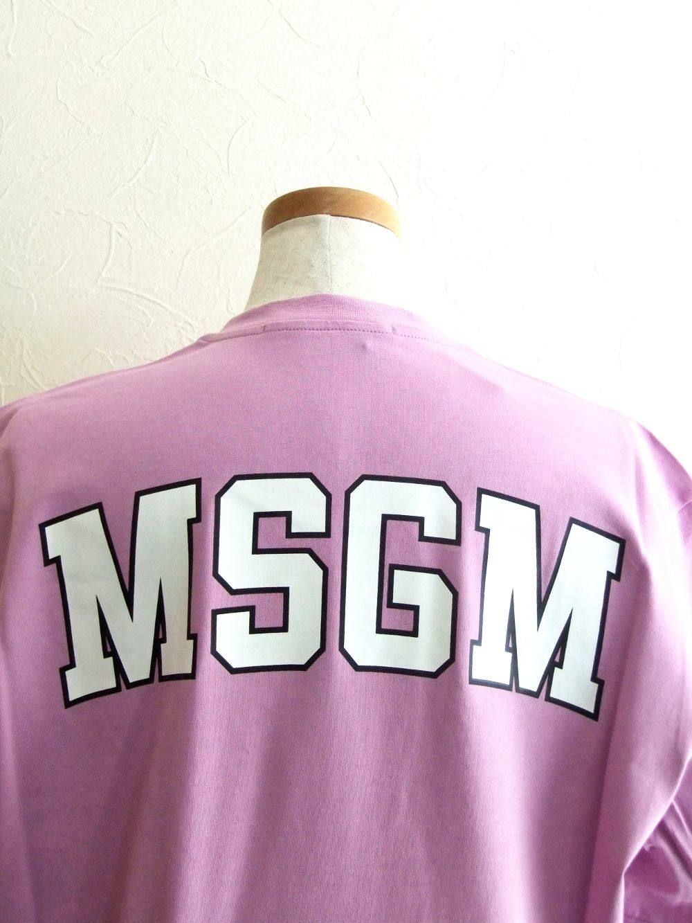 《LADIES》 バック ロゴプリント コットン T-シャツ (ピンク) MDM160-184299