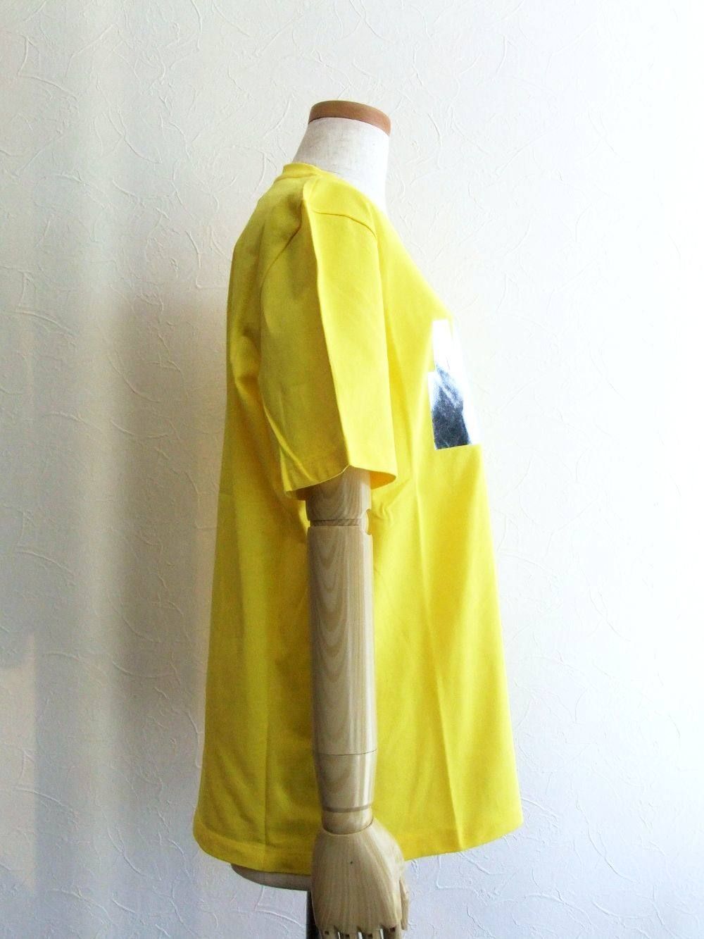 《LADIES》 シルバー ロゴプリント コットン T-シャツ (イエロー)MDM162-184299