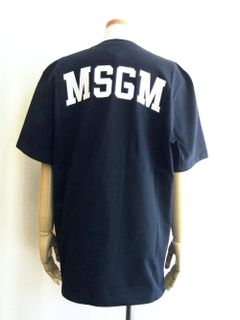 《LADIES》 バック ロゴプリント コットン T-シャツ (ネイビー) MDM160-184299