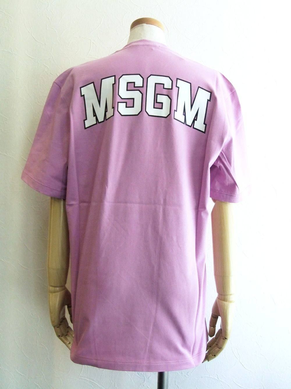 MSGM - 《LADIES》 バック ロゴプリント コットン T-シャツ (ピンク