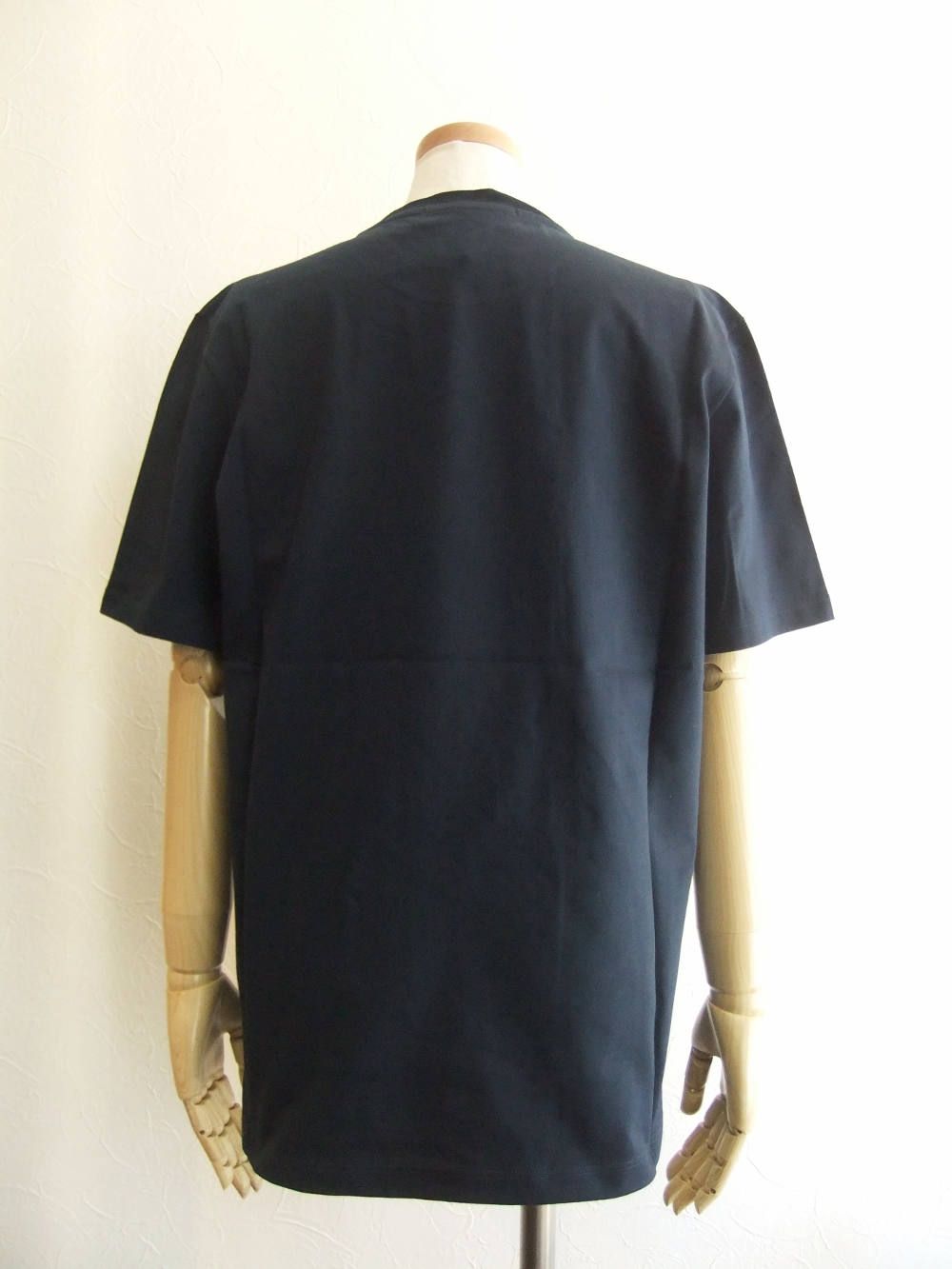 《LADIES》 シルバー ロゴプリント コットン T-シャツ (ネイビー) MDM162-184299