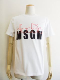 DIADORA × MSGM コラボ ロゴT-シャツ (ホワイト)