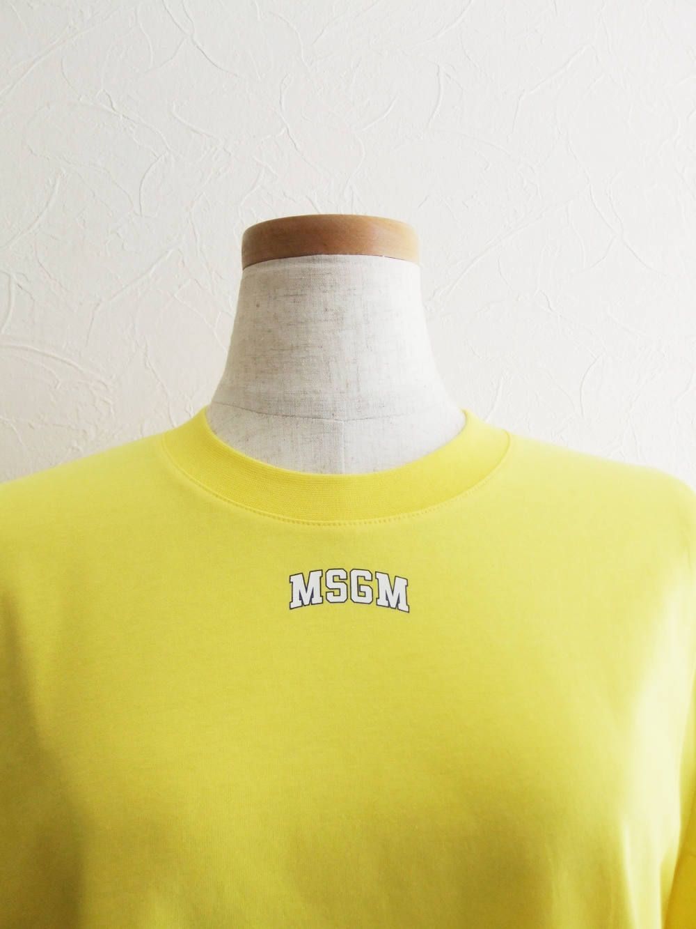 《LADIES》 バック ロゴプリント コットン T-シャツ (イエロー) MDM160-184299