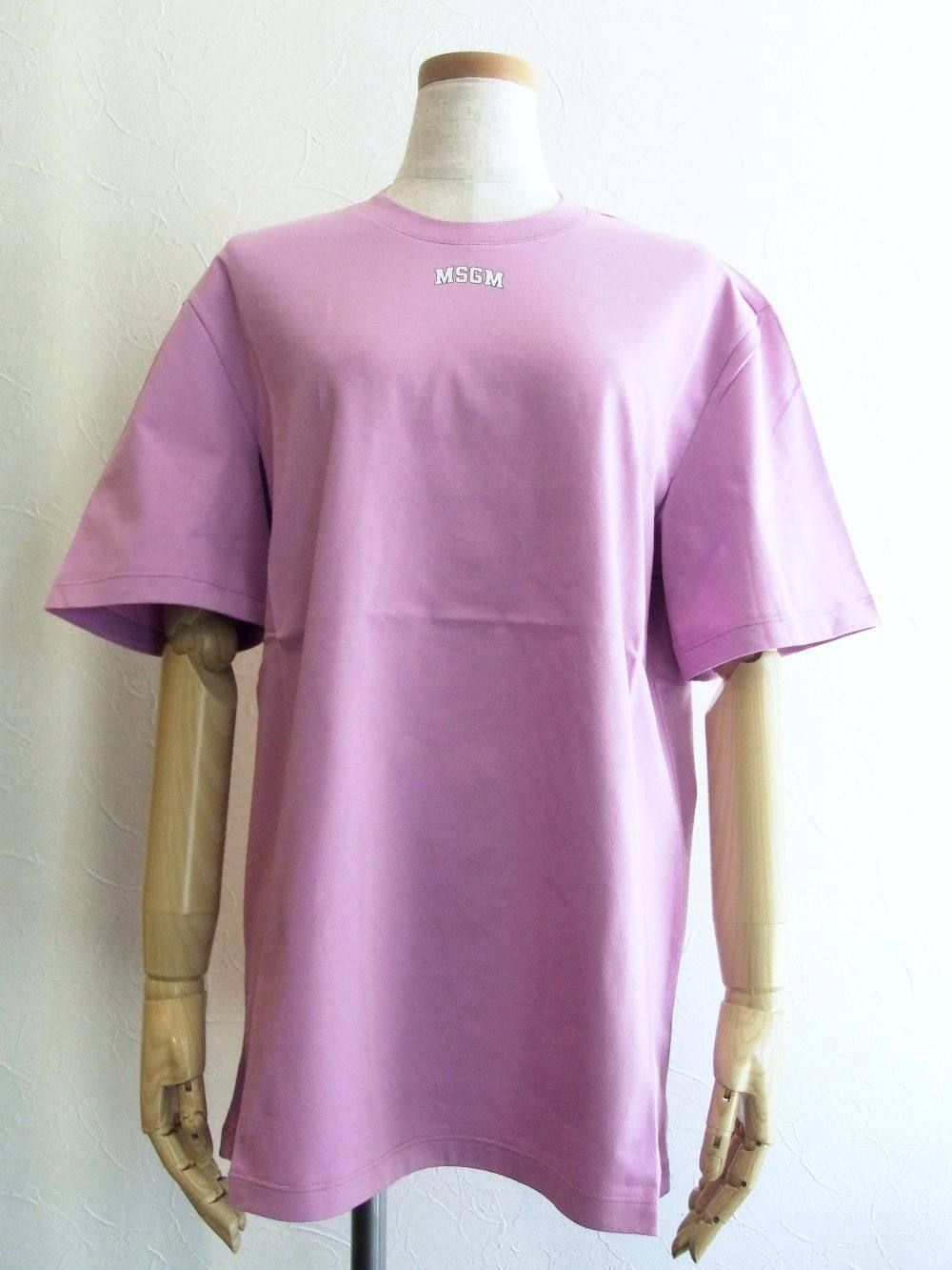 《LADIES》 バック ロゴプリント コットン T-シャツ (ピンク) MDM160-184299