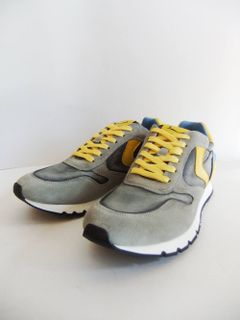 LIAM POWER ナイロン X スエード  スニーカー (グレー X イエロー)9125