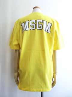《LADIES》 バック ロゴプリント コットン T-シャツ (イエロー) MDM160-184299