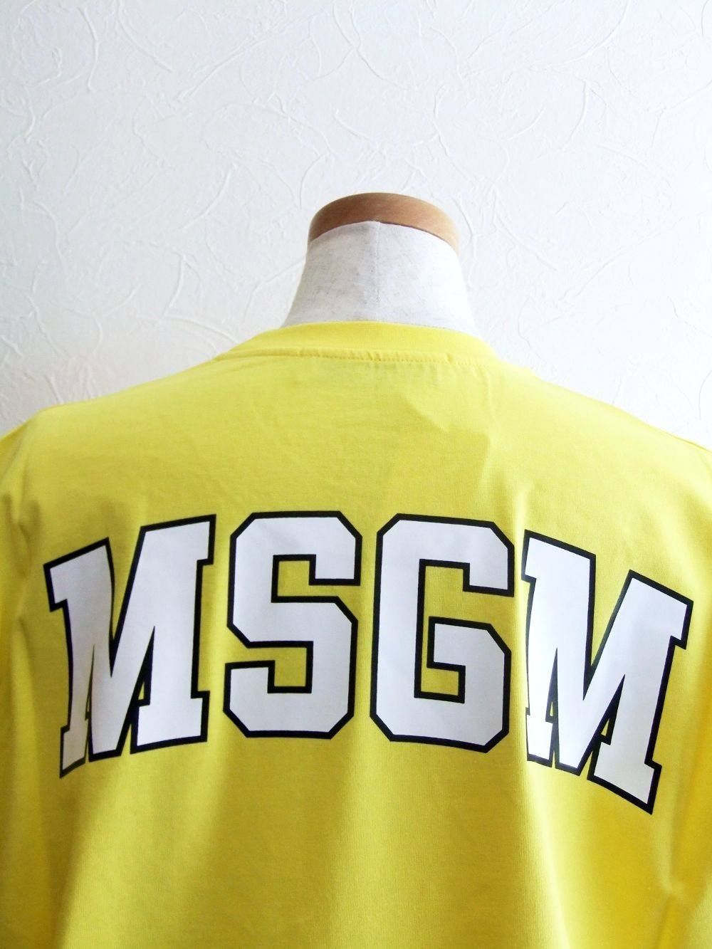 《LADIES》 バック ロゴプリント コットン T-シャツ (イエロー) MDM160-184299