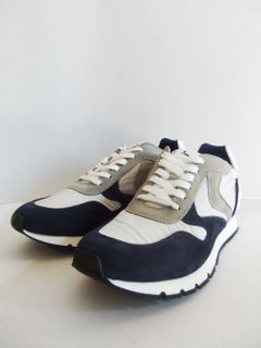 LIAM FREE POWER ナイロン X スエード  スニーカー (ネイビー X ホワイト)