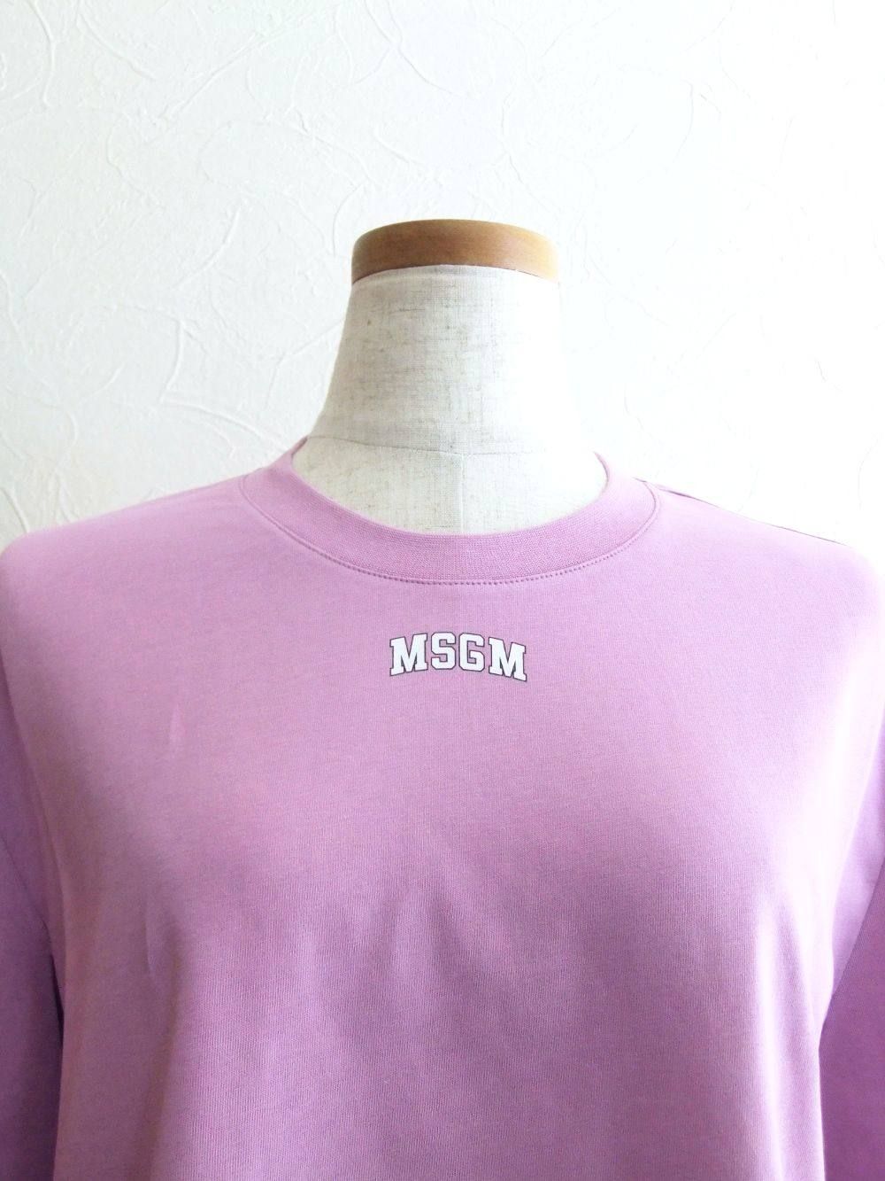 《LADIES》 バック ロゴプリント コットン T-シャツ (ピンク) MDM160-184299