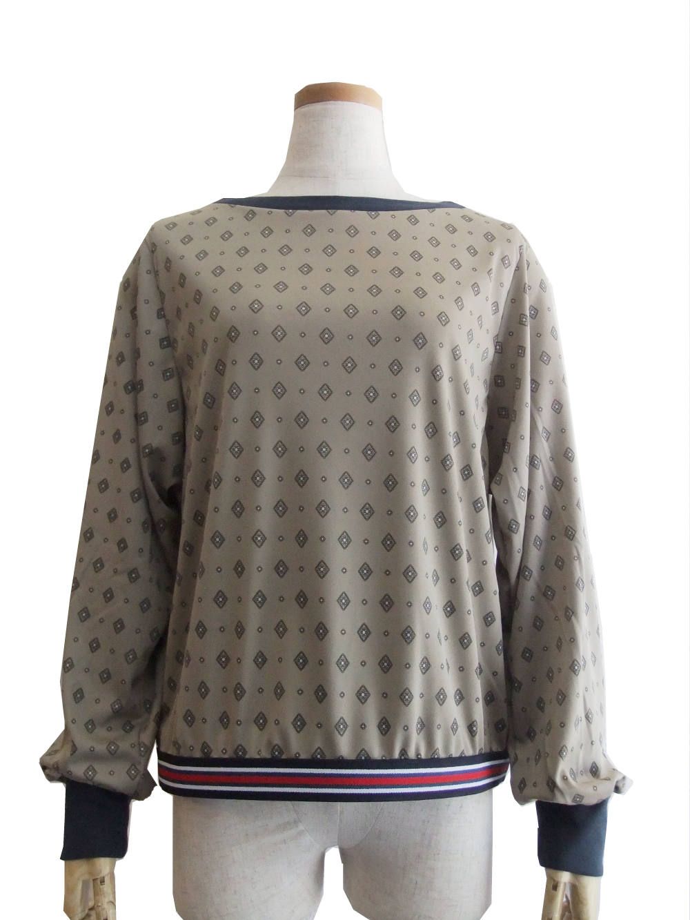 小紋柄 プリント 長袖 Tシャツ BB81-912
