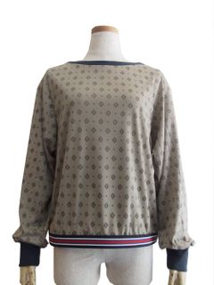 小紋柄 プリント 長袖 Tシャツ BB81-912