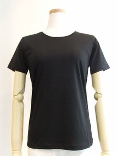 半袖  クルーネック コットン Tシャツ (ブラック)
