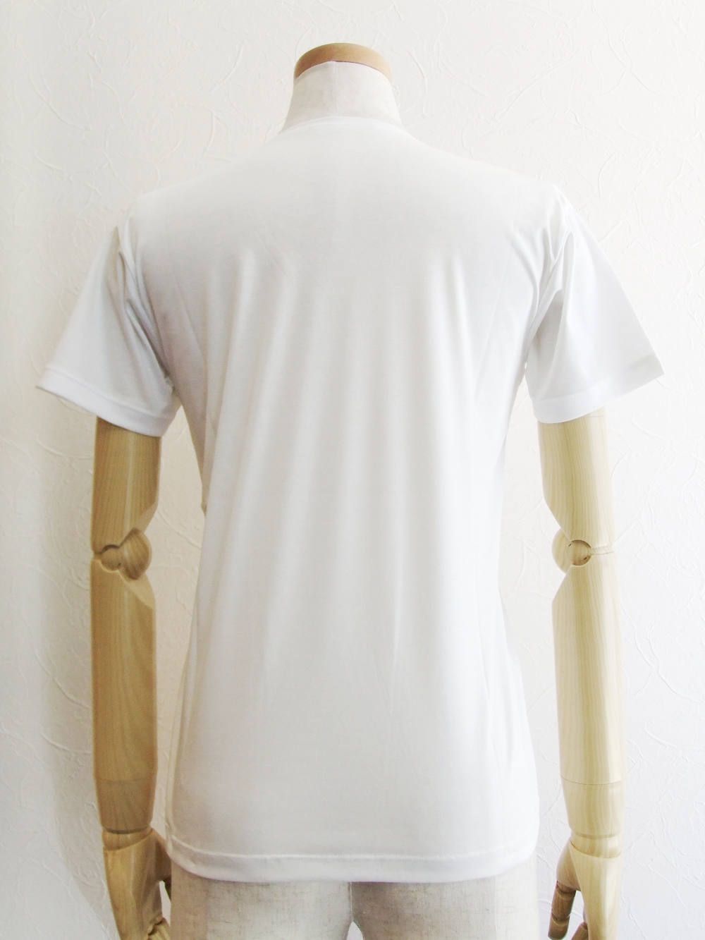 半袖 Vネック コットン Tシャツ (ホワイト)
