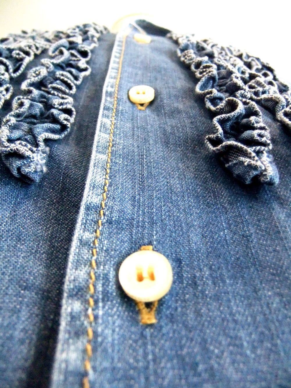 フリルピンタック ロールアップ デニムシャツ STRETCH DENIM 6.5oz RELAX DAN ROLL UP FIT   S71DM0147