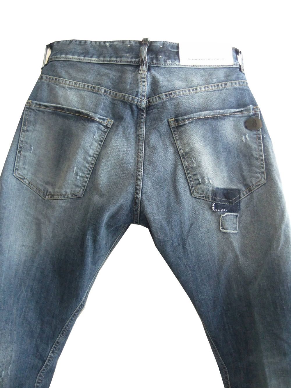 パッチワーク ダメージ デニム BARRET  T-303 L33F