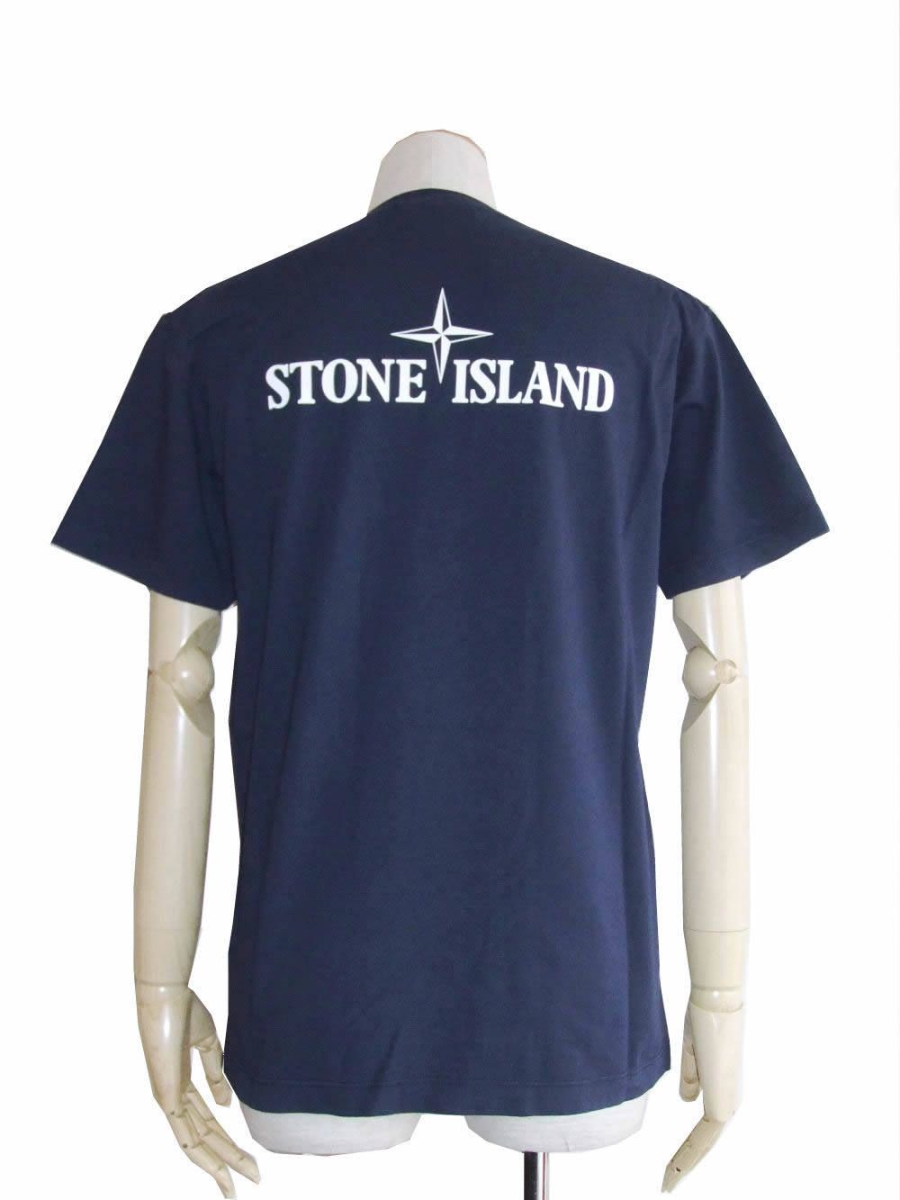 STONE ISLAND - INSTITUTIONAL プリント クルーネック Tシャツ (NAVY
