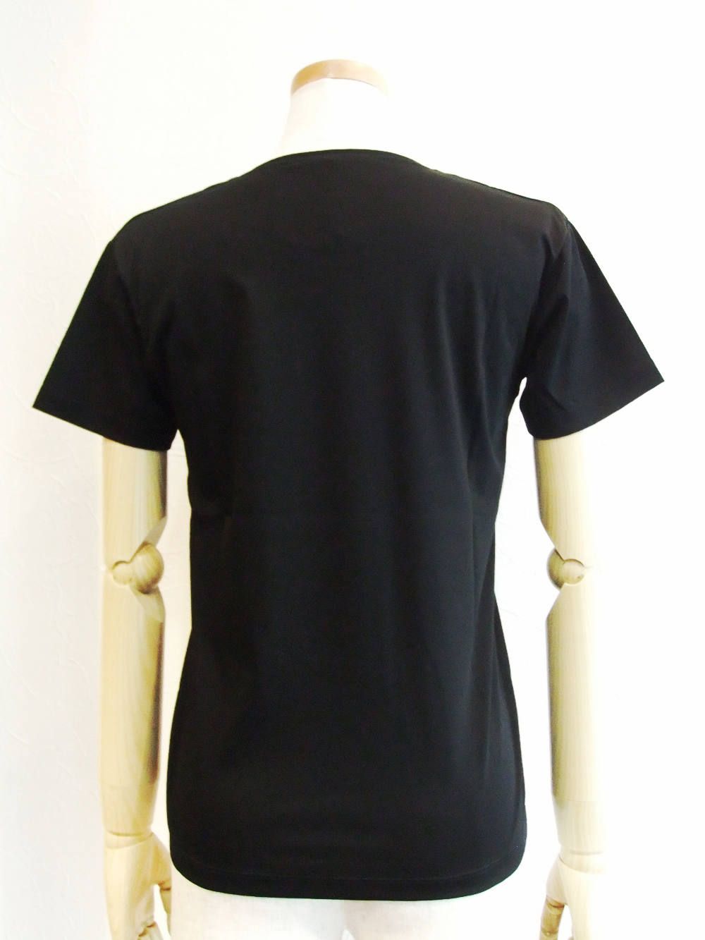 半袖  クルーネック コットン Tシャツ (ブラック)