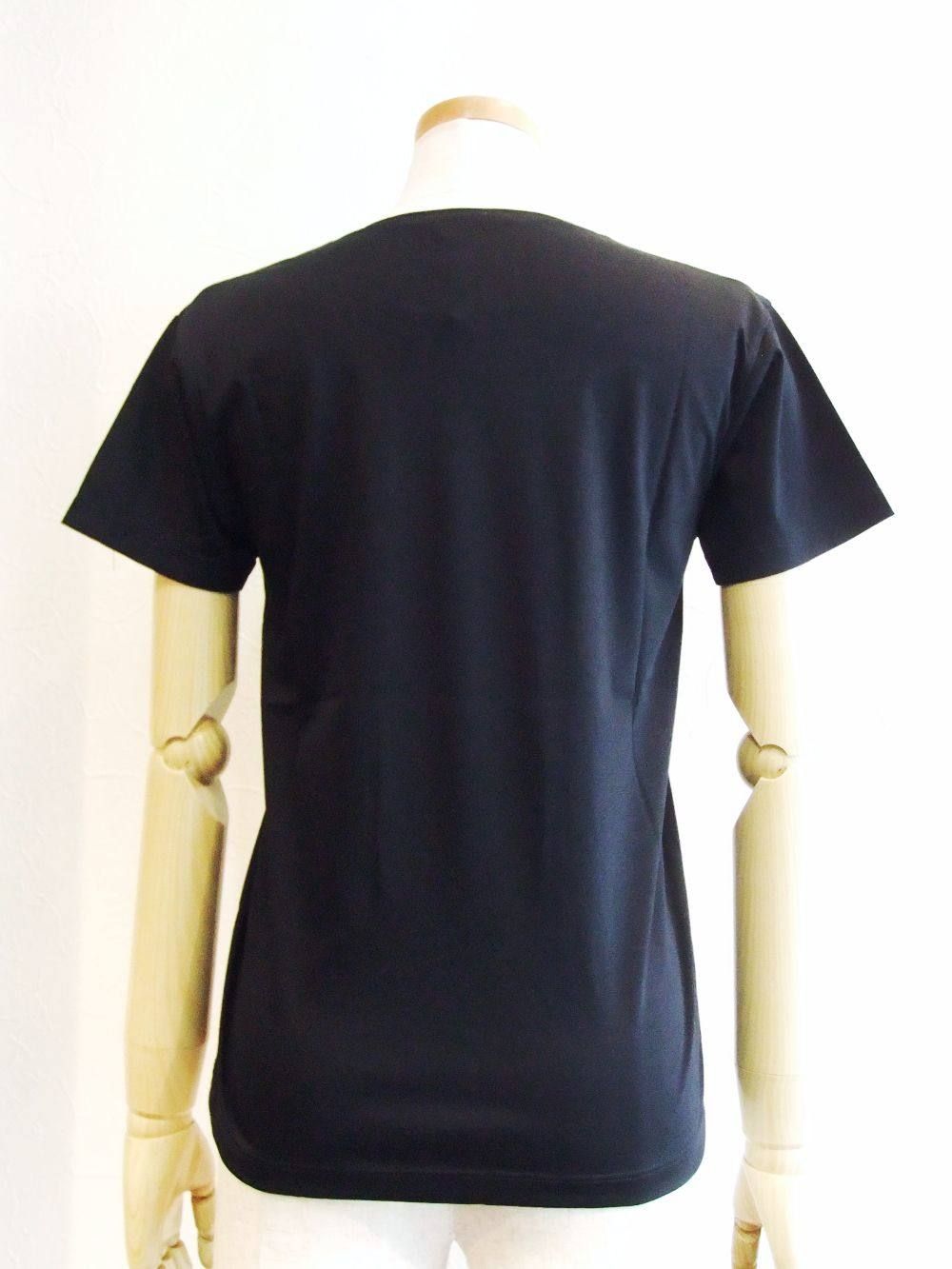 半袖 クルーネック コットン Tシャツ (ネイビー)