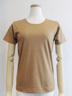 半袖 クルーネック コットン Tシャツ  (キャメル)