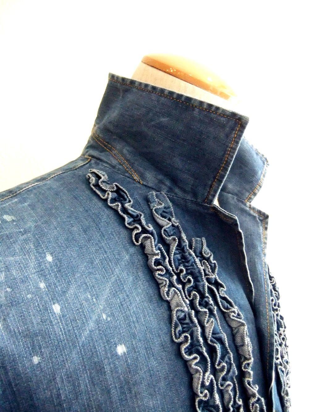 フリルピンタック ロールアップ デニムシャツ STRETCH DENIM 6.5oz RELAX DAN ROLL UP FIT   S71DM0147